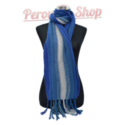Bonnet écharpe 2 en 1 en laine d'alpaga pour homme, couleur bleu