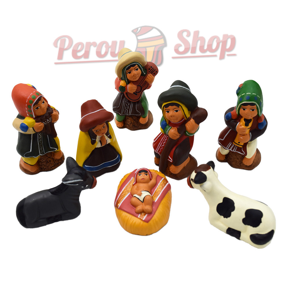 Crèche péruvienne : Sainte Famille entourée de mélodies