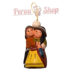 Les amoureux andins, pendentif décoration sapin