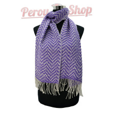 Écharpe en Alpaga, Violet et Blanc