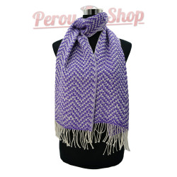 Écharpe en Alpaga, Violet et Blanc
