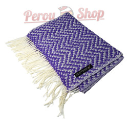 Écharpe en Alpaga, Violet et Blanc