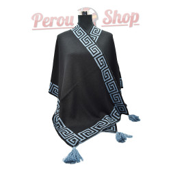Cape ethnique en alpaga – Motifs Machu Picchu