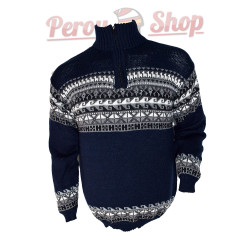 Pull Péruvien en Laine d'Alpaga pour Homme, couleur bleu marine